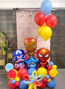 49/50/51 GAB Supervaroņa Zirnekļcilvēka Ironman Captain America Folija Mylar Balonu Komplekts Dzimšanas dienas svinības Dekorācijas, Bērnu Dušas Piederumi