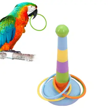 Mini Gredzenu Rotaļlieta Papagailis Intelekta Attīstības Spēle, Krāsains Gredzeni Putnu Aktivitāte Mācību Rotaļlietu Piliens Kuģniecība