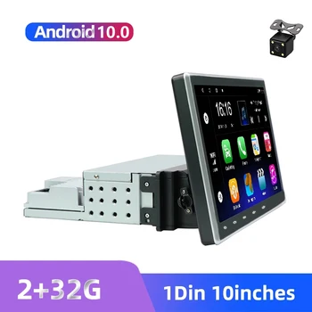 1 din Android 10 Auto Multimedia Player Autoradio Stereo 10 Collu Touch Screen Video, GPS, WiFi, MP5 Atskaņotāju Auto Radio ar Rezerves Kameru