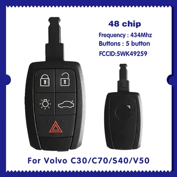 2004. - 2013 Volvo C70 C30, S40 V50 Atslēga ar Tālvadības Smart Entry 434Mhz 48chip 5WK49259 CN050009