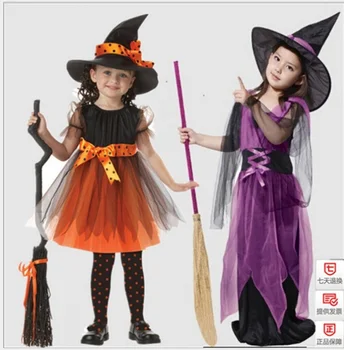 Halloween Raganu Kleita Bērniem, Meitenēm, Toddler Halloween Īsām Piedurknēm Kleitas Bērniem Tilla Kleita Princese Kleita Halovīni Kostīms